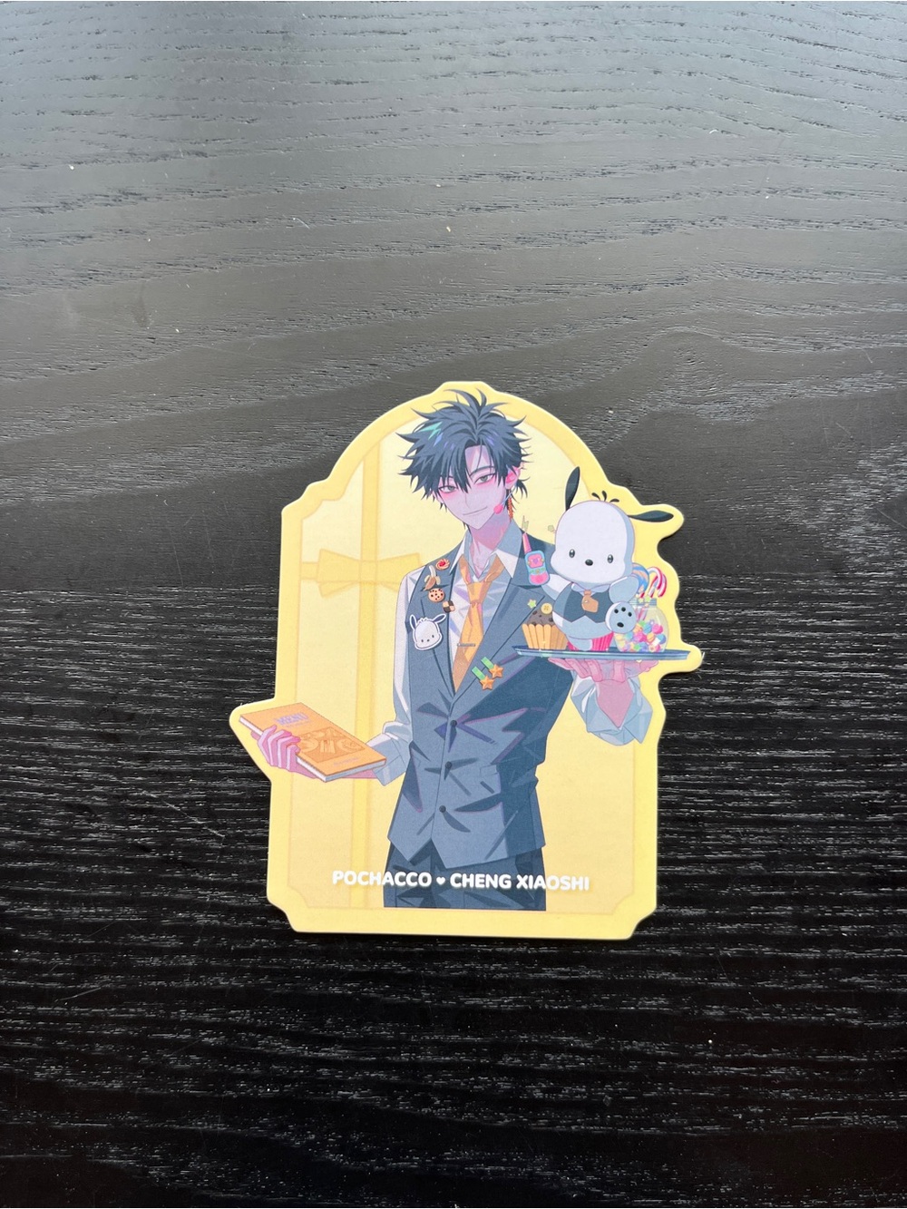 Sanrio x Link Click Pochacco Cheng Xiaoshi Cafe Card Yellow Blue 4"